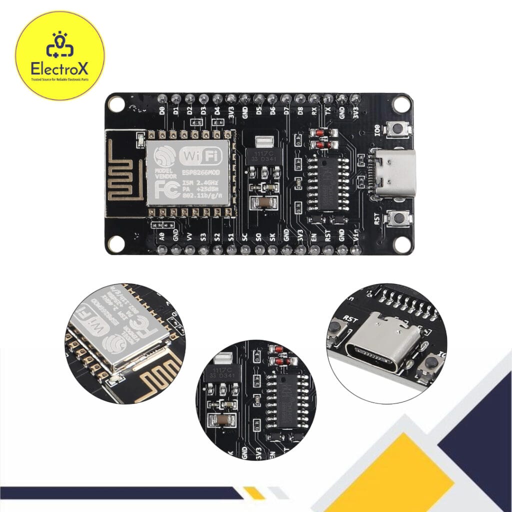 ESP8266 Type C CH340G NodeMCU Wifi Module - ElectroXBD