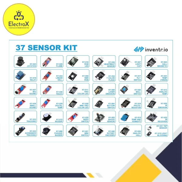 Arduino 37 in 1 Sensor Kit for DIY Projects - ElectroXBD