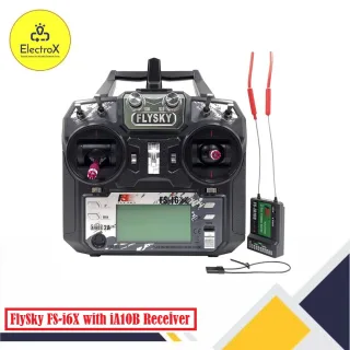 FlySky FS-i6X 10-Channel Transmitter with iA10B Receiver for RC Drones and Planes – Available at Electroxbd Bangladesh