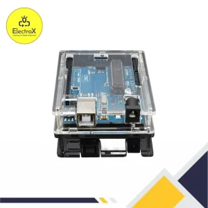 Arduino UNO R3 transparent enclosure case for protection and durability, available at Electroxbd in Rajshahi.