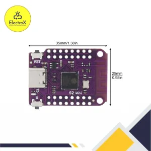 ESP32 S2 V1.0.0 Module with 4MB Flash and 2MB PSRAM for IoT, WiFi, and embedded system projects.
