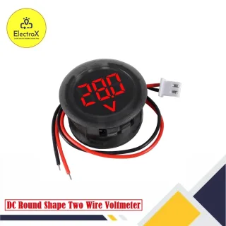Mini Digital DC Voltmeter 4-100V Round Shape with LED display for accurate voltage measurement in batteries, power supplies, and DIY electronics projects.