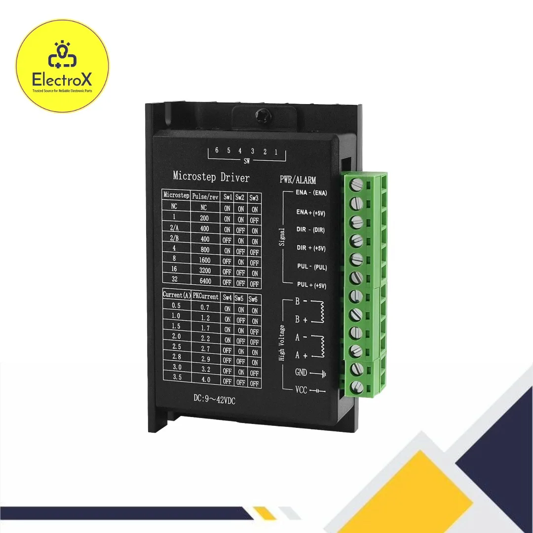 TB6600 Stepper Motor Driver Controller Board for CNC, robotics, and stepper motor control projects in Bangladesh.