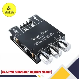 ZK-502MT Bluetooth 5.0 Audio Amplifier Board with 2.1 Channel Output from Electroxbd.