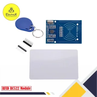 RFID RC522 Card Reader Module Kit with 13.56MHz Cards and Key Fobs for Arduino and IoT Projects