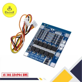 LiFePO4 4S 30A Balanced BMS Battery Charging Protection Module – 12.8V lithium iron phosphate pack protection board, available at Electroxbd.