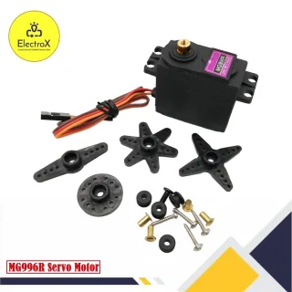 MG996R Metal Gear Servo Motor 180° High Torque for Arduino – durable, precise, and powerful servo for robotics and RC projects.