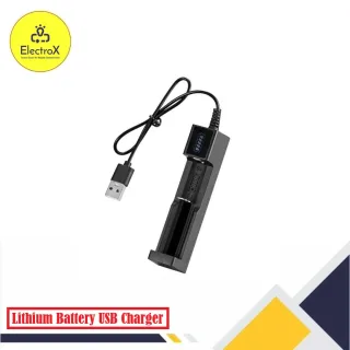 Lithium Battery USB Charger for Single Slot Rechargeable Battery - ElectroXBD