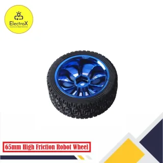 65mm High Friction Rubber Wheel for Robot Car and DIY Robotics Projects - ElectroXBD