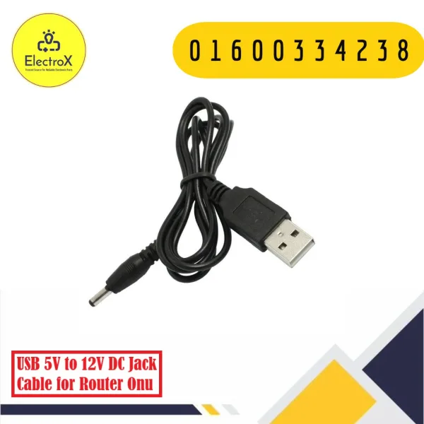 Dcin Cable Router USB 5V to 12V DC Jack Cable for Router Onu - ElectroXBD