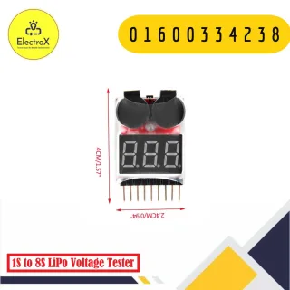 1S to 8S LiPo Battery Voltage Tester Module with Low Voltage Buzzer Alarm
