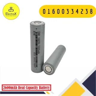 INR 18650 2600mAh Li-ion Battery Real Capacity Rechargeable Cell