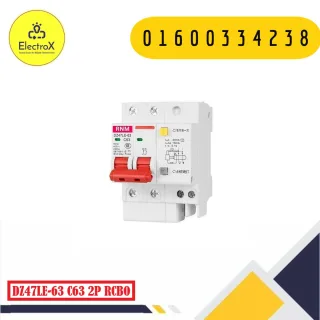 RNM DZ47LE-63 C63 2P RCBO Circuit Breaker 63A 2 Pole