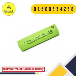 SunPower 5000mAh INR21700 3.7V Rechargeable Li-ion Battery