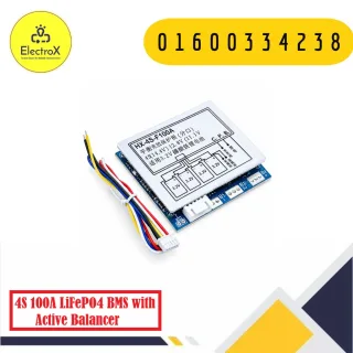 4S 100A LiFePO4 BMS with active balancer for 12.8V lithium iron phosphate battery packs