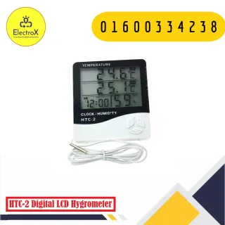 HTC-2 Digital LCD Thermometer Hygrometer with Indoor Outdoor Temperature and Humidity Display