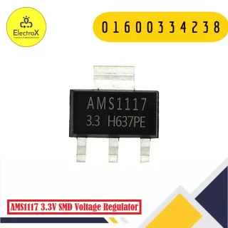 AMS1117 3.3V SMD voltage regulator IC in SOT-223 package for 3.3V power regulation